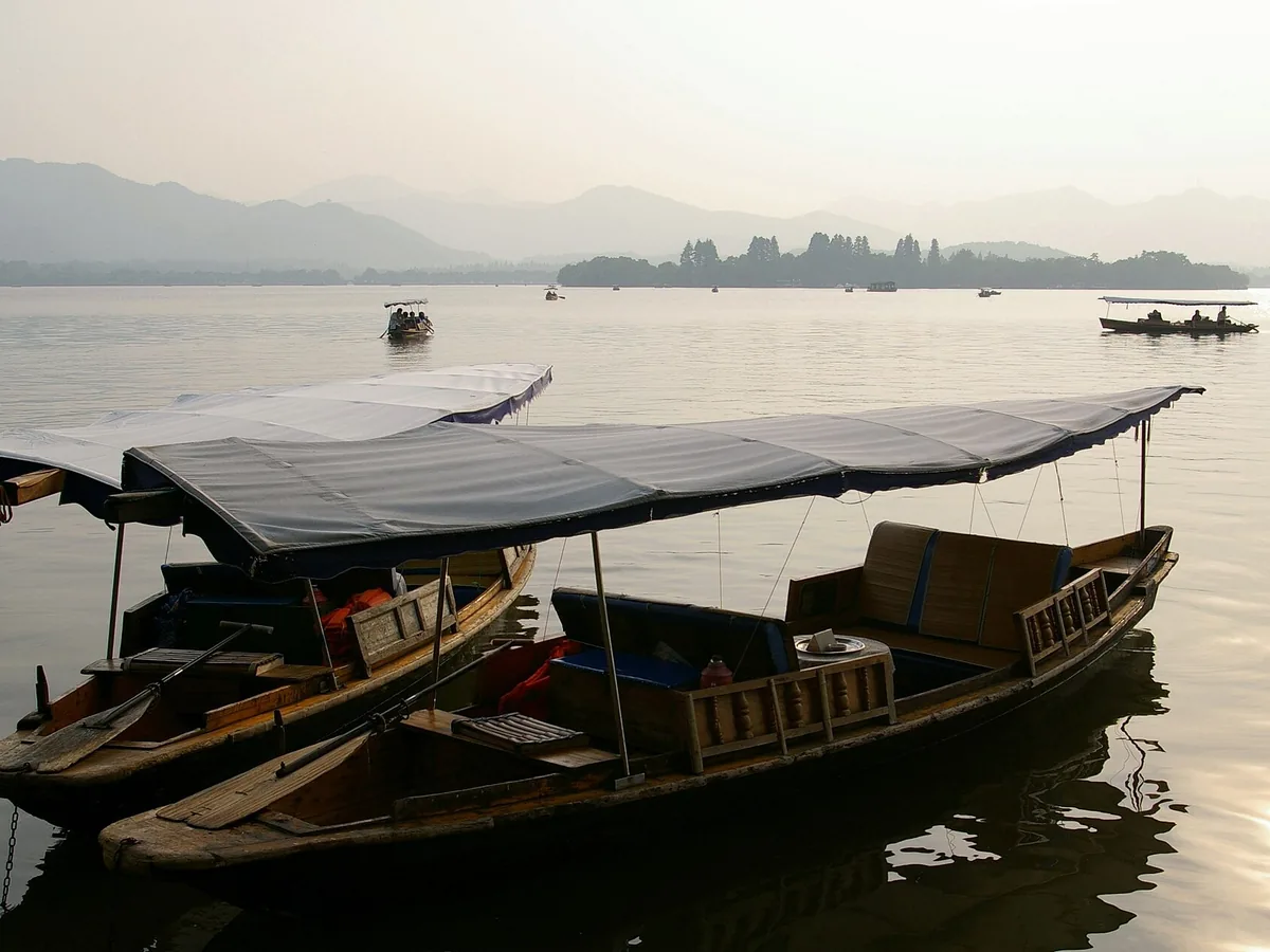 A view across West Lake, Hangzhou in daylight